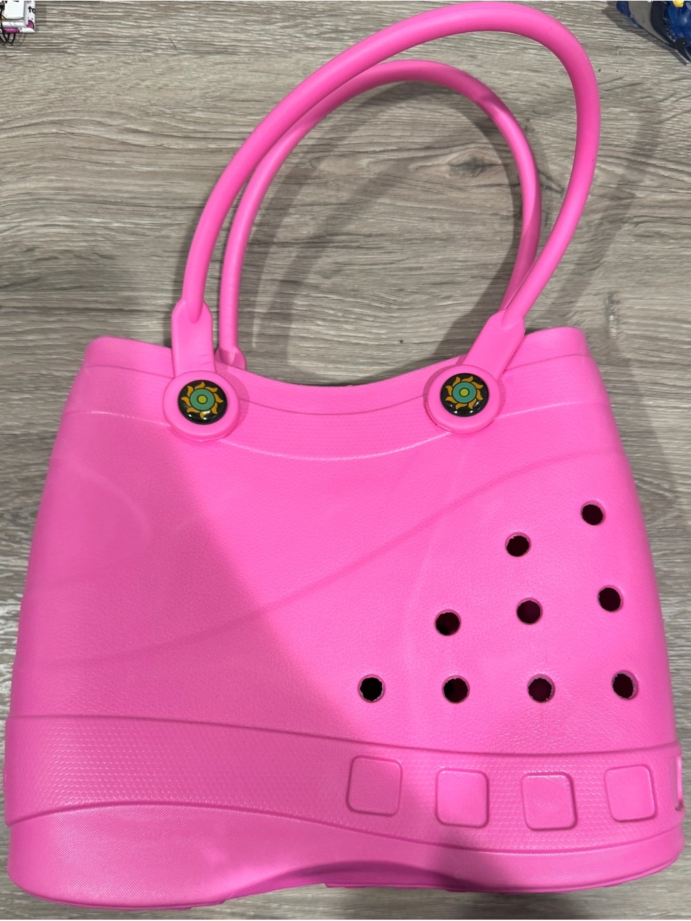 Optari Pink Croc Style Tote Bag | Like New